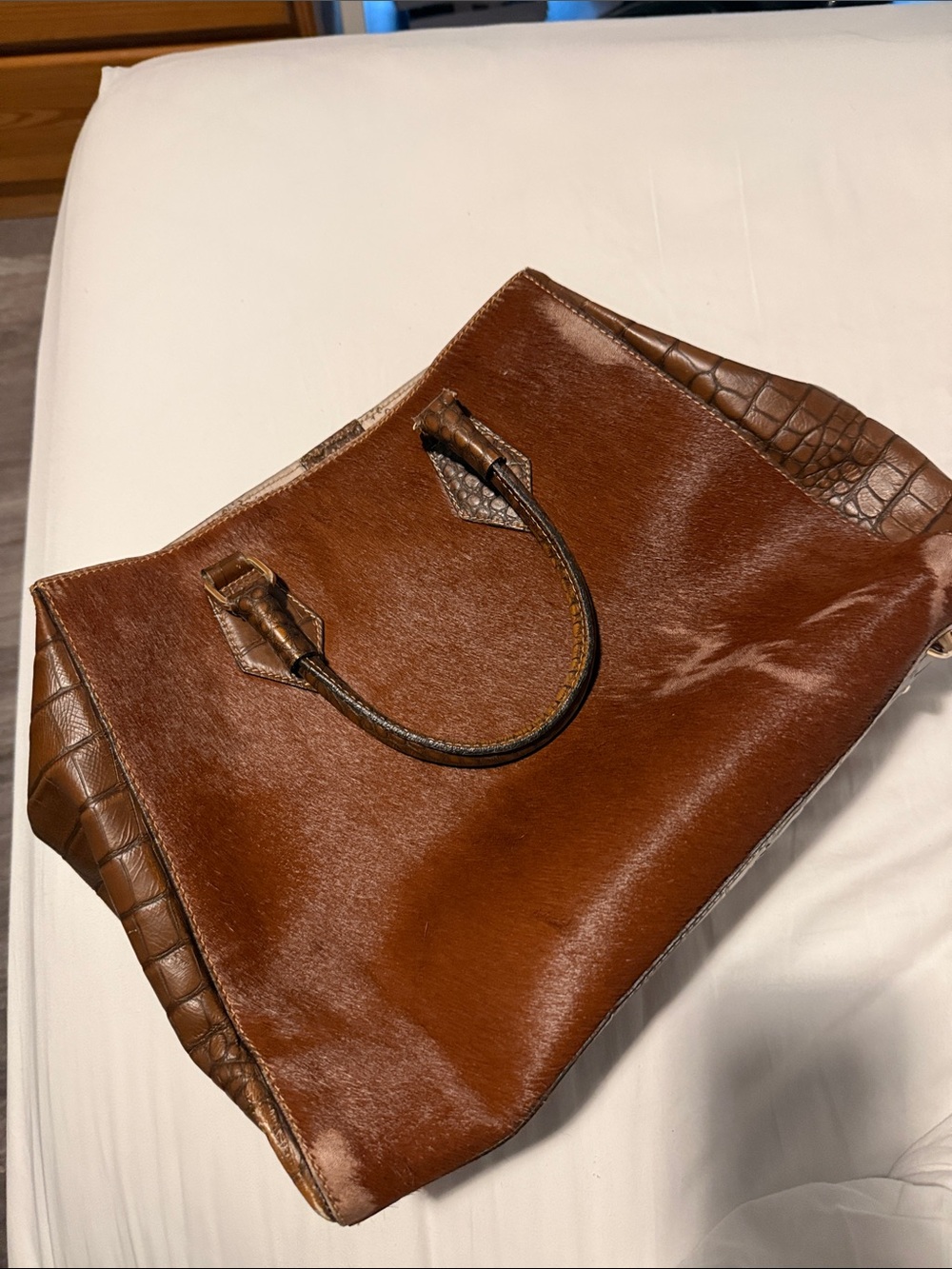 large genuine calf hair bag